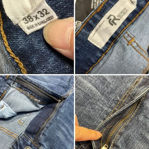 Refinery republic mens distress jean sz 38x32 refinery Denim Design Stretch nwot - Picture 8 of 12